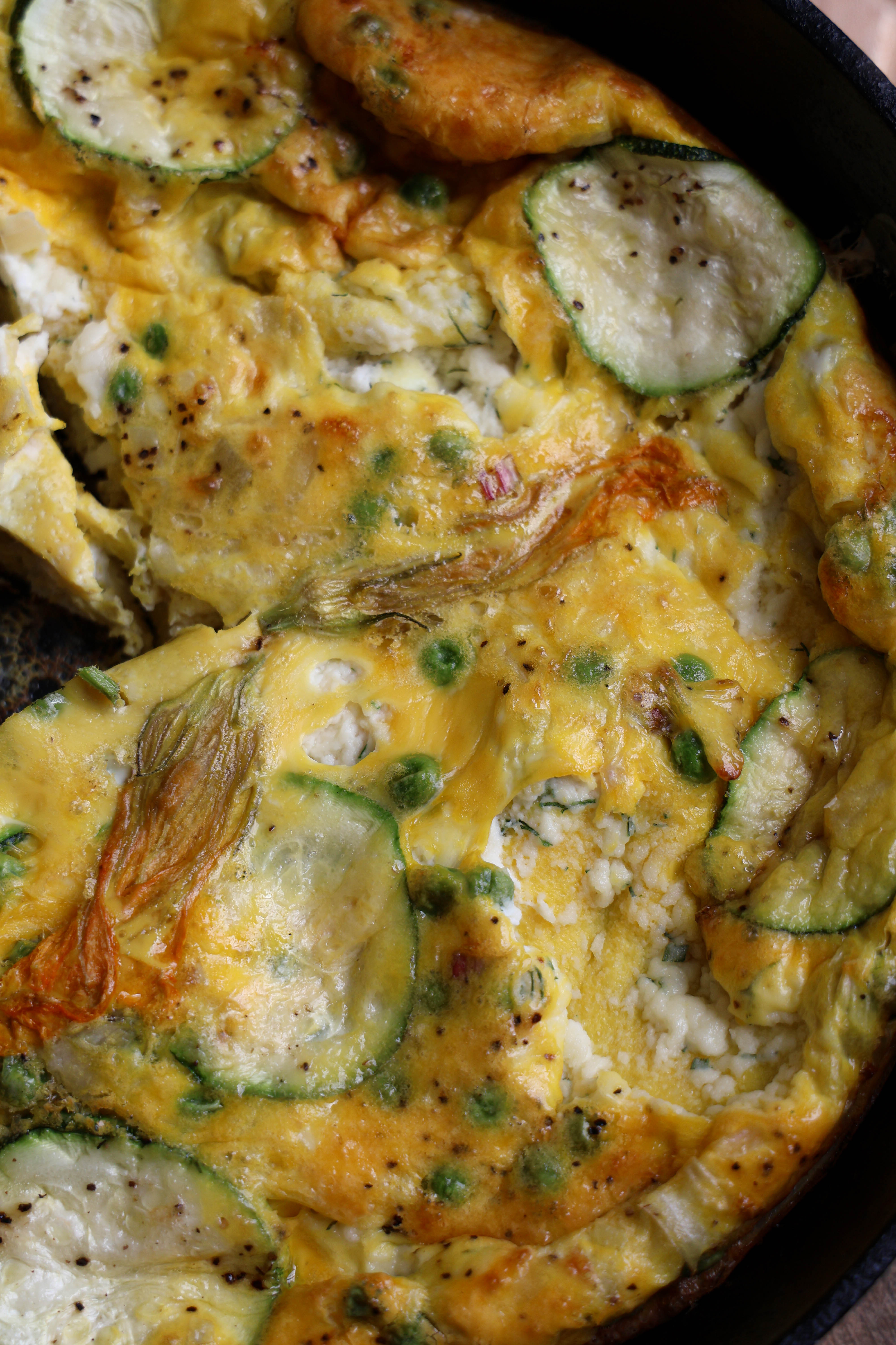 Garden Frittata With Whipped Truffle Ricotta
