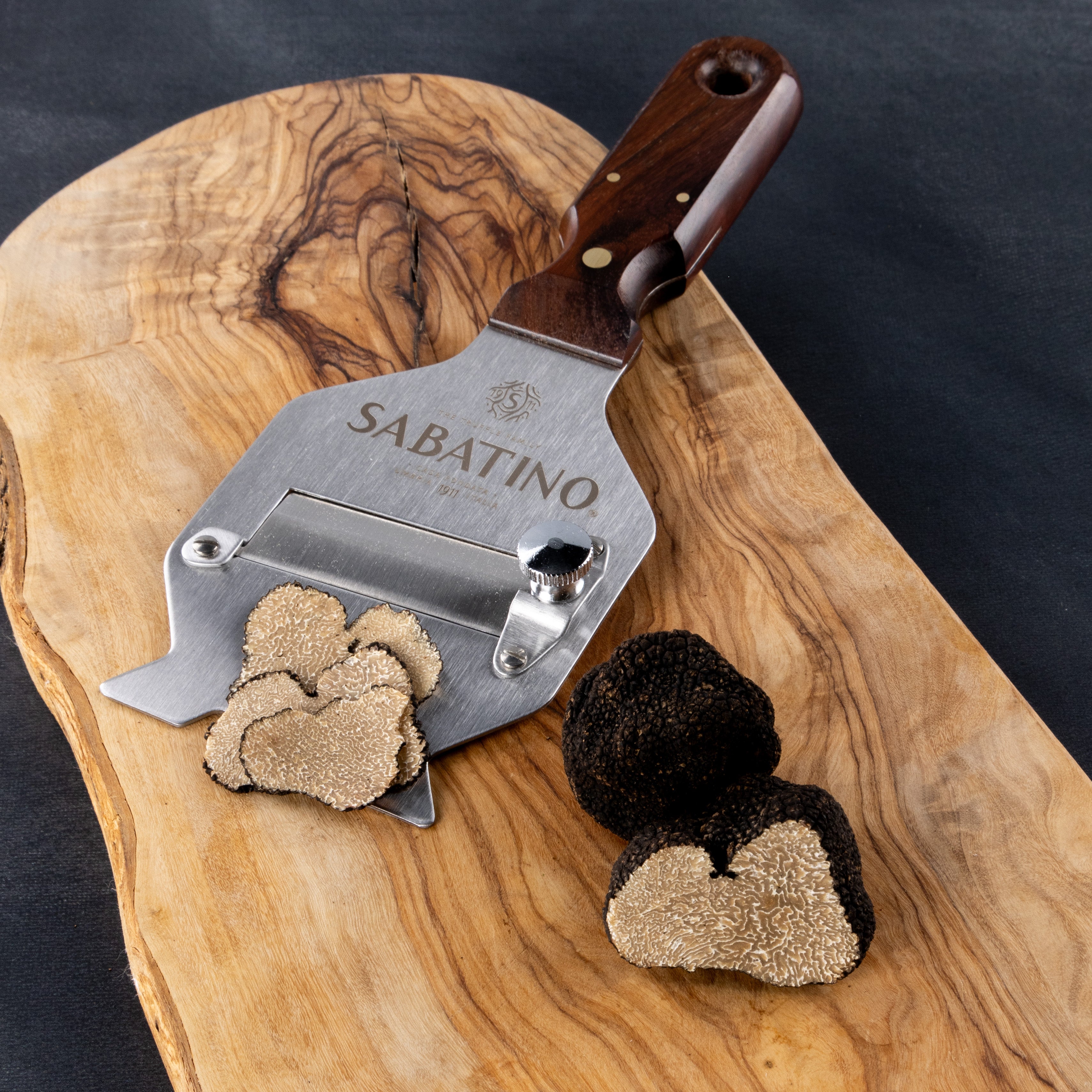 Stainless Steel Truffle Slicer With Wooden Handle
