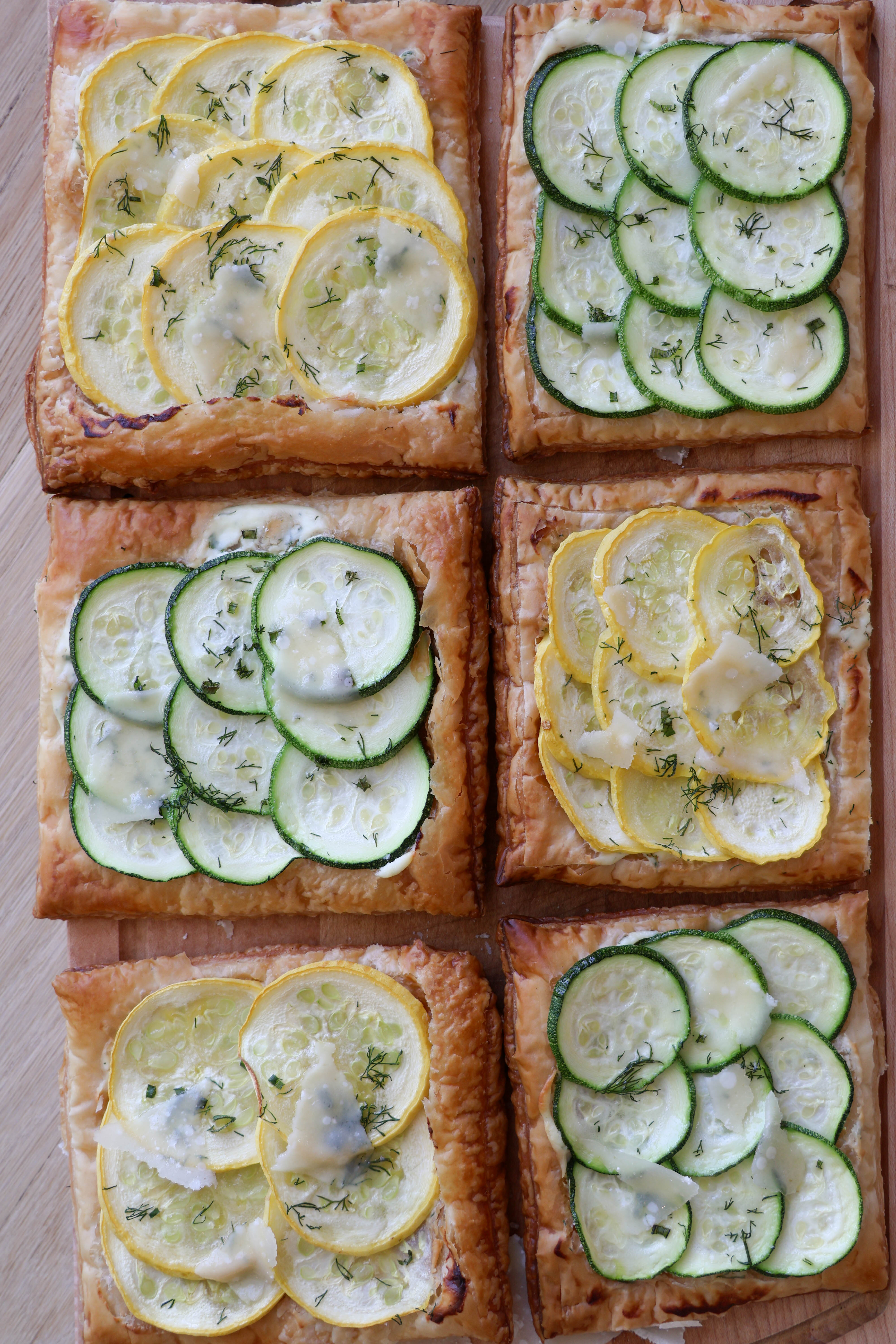 Courgette Tart with Whipped Truffle Ricotta 