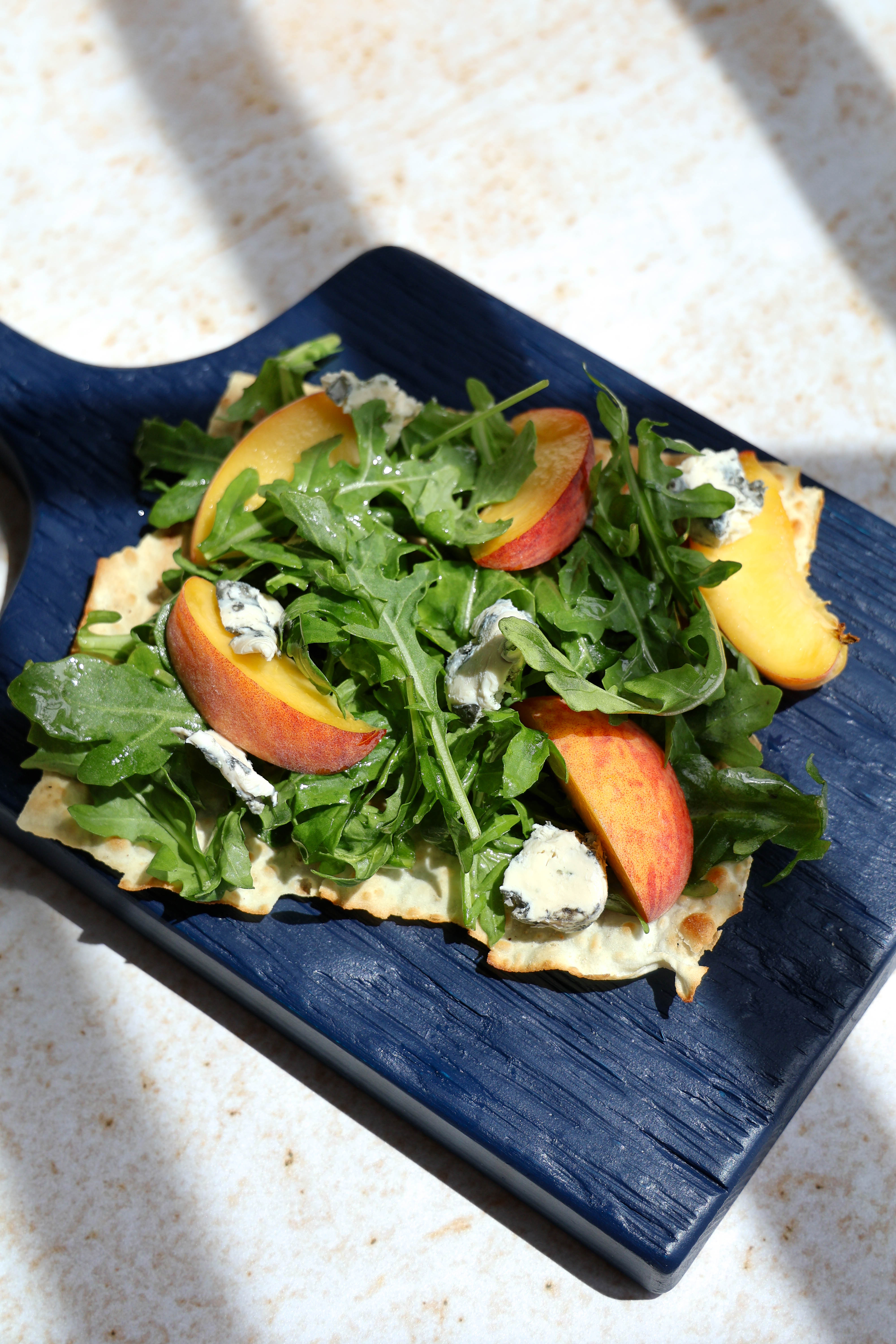 Peach Salad on Truffle Flat Bread