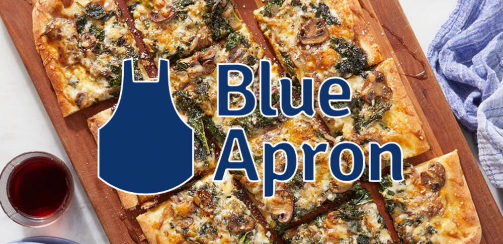 Blue Apron -  Four Cheese & Truffle Honey Flatbread with Mushrooms & Kale
