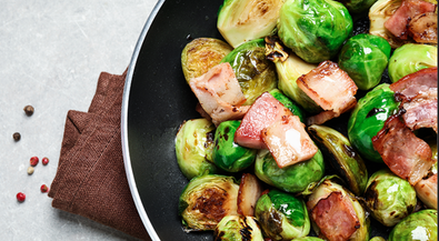 Roasted Brussels Sprouts Salad with Guanciale and Truffle Honey