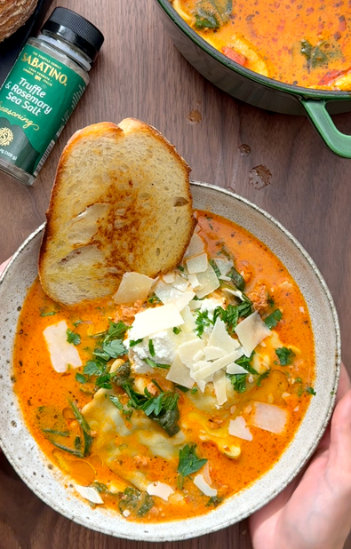 Creamy Truffle Ravioli Soup