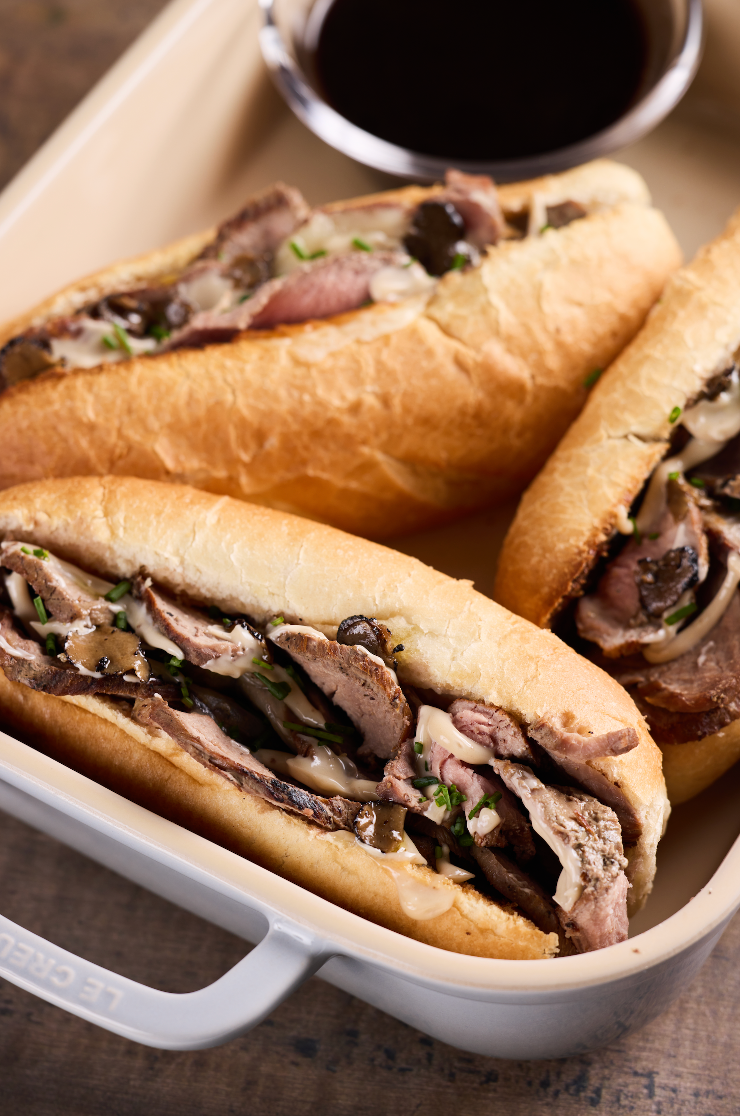 French Dip Sandwich with Truffle Jus Sauce