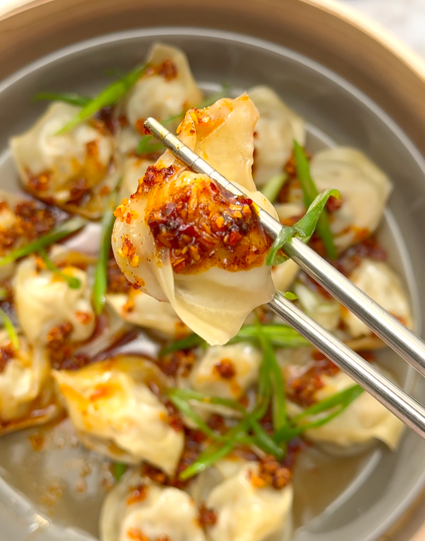 Steamed Wontons In A Truffle Crunch Broth