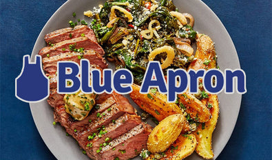 Blue Apron - NY Strip Steaks & Truffle Butter with Fingerling Potatoes & Sautéed Spinach
