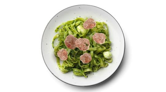 FETTUCCINE WITH TRUFFLE-AVOCADO SAUCE WITH FRESH WHITE TRUFFLES