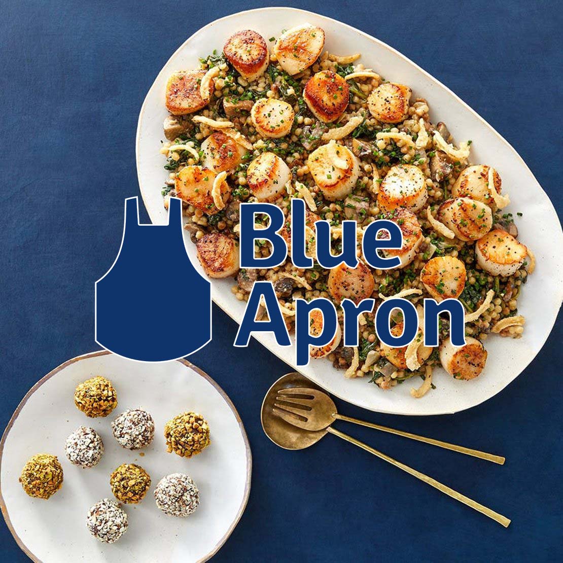Blue Apron - Seared Scallops & Mushroom Pasta With Mixed Nut & Chocolate Truffles