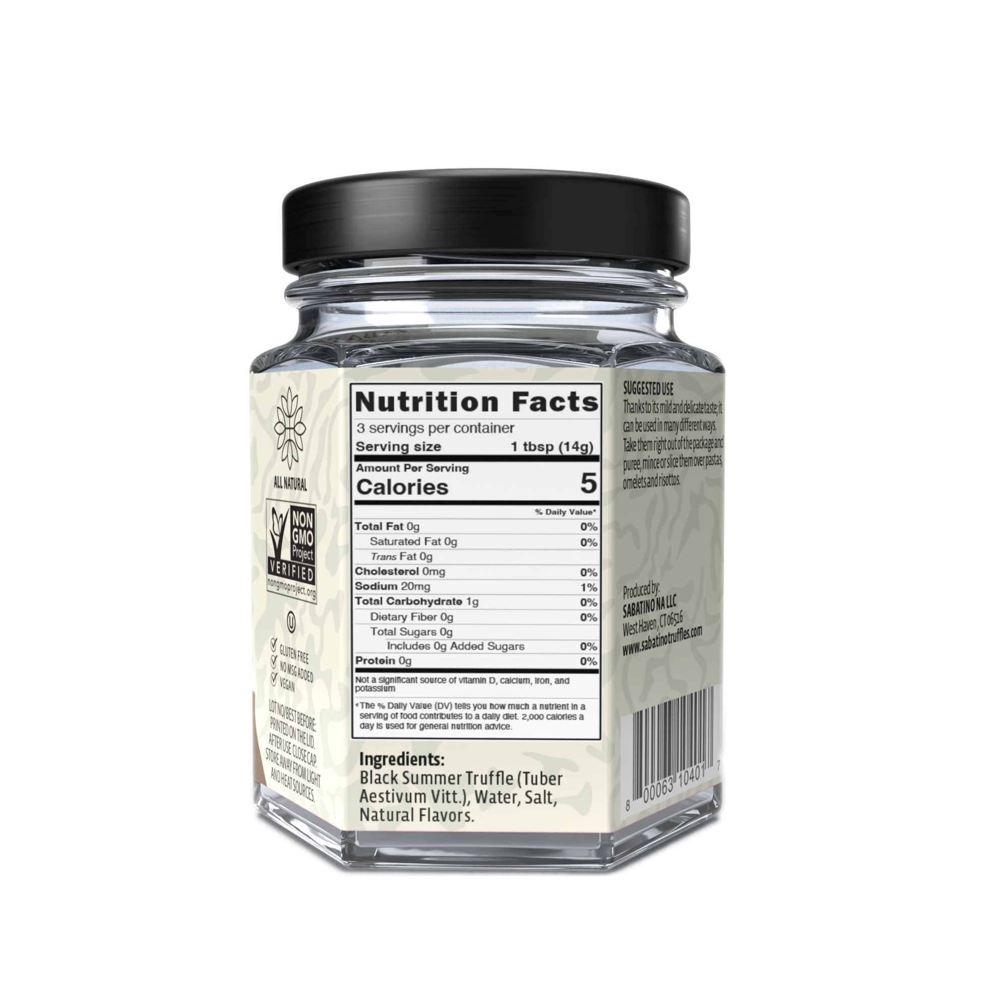 All Natural Whole Black Summer Truffles in Jar - 1.4 oz