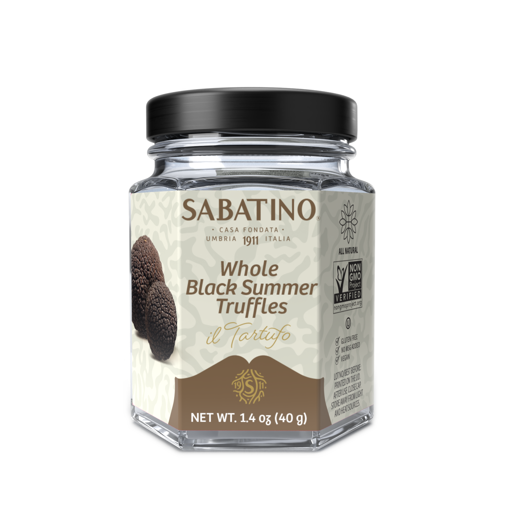 All Natural Whole Black Summer Truffles in Jar - 1.4 oz