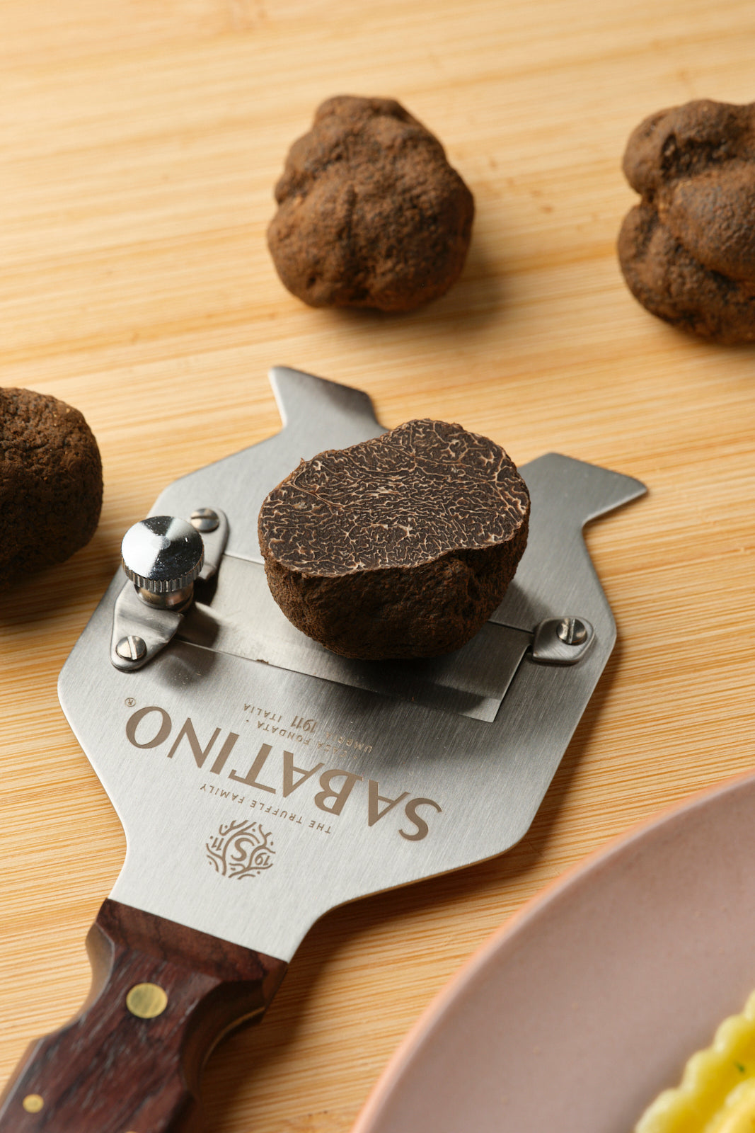 Stainless Steel Truffle Slicer With Wooden Handle