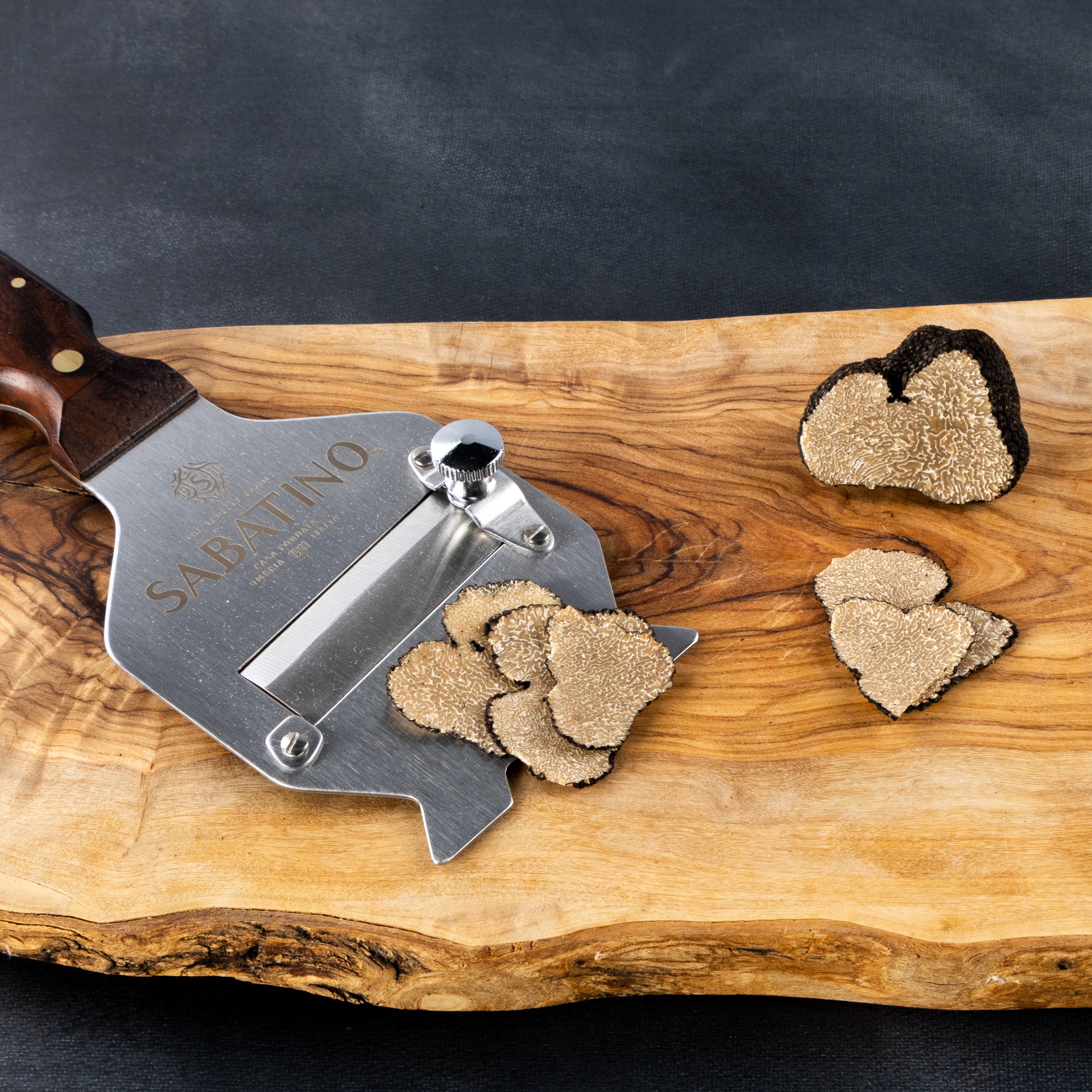 Stainless Steel Truffle Slicer With Wooden Handle