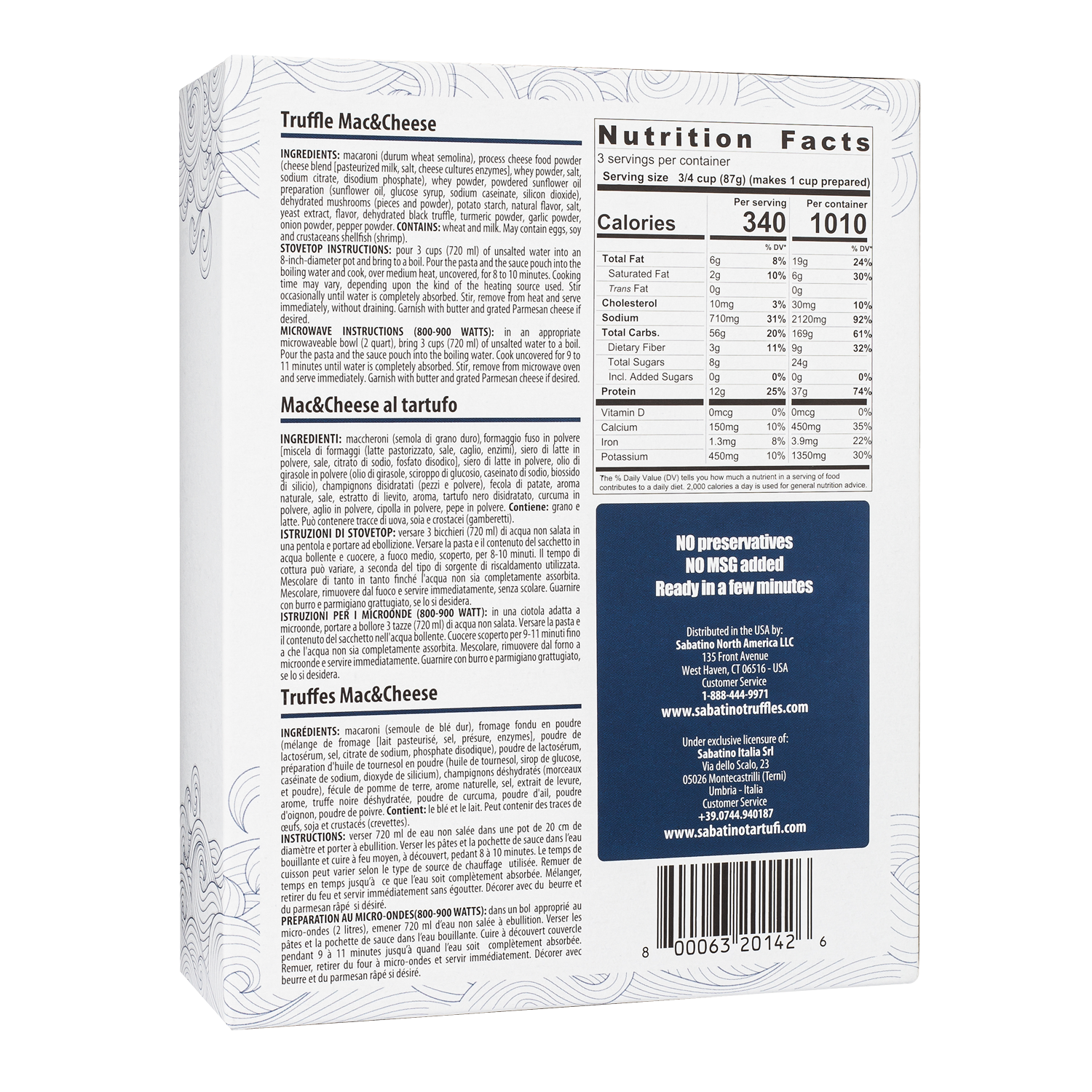 Sabatino Pronto™ Truffled Mac & Cheese - Sabatino Truffles