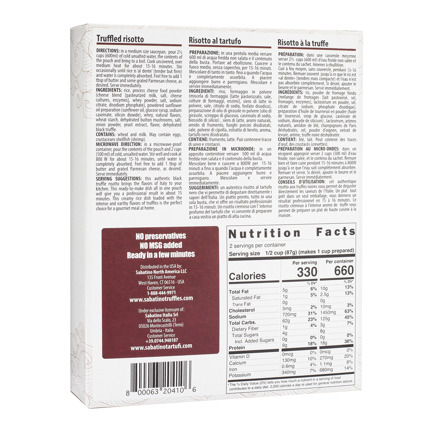 Sabatino Pronto™ Truffled Risotto - Sabatino Truffles