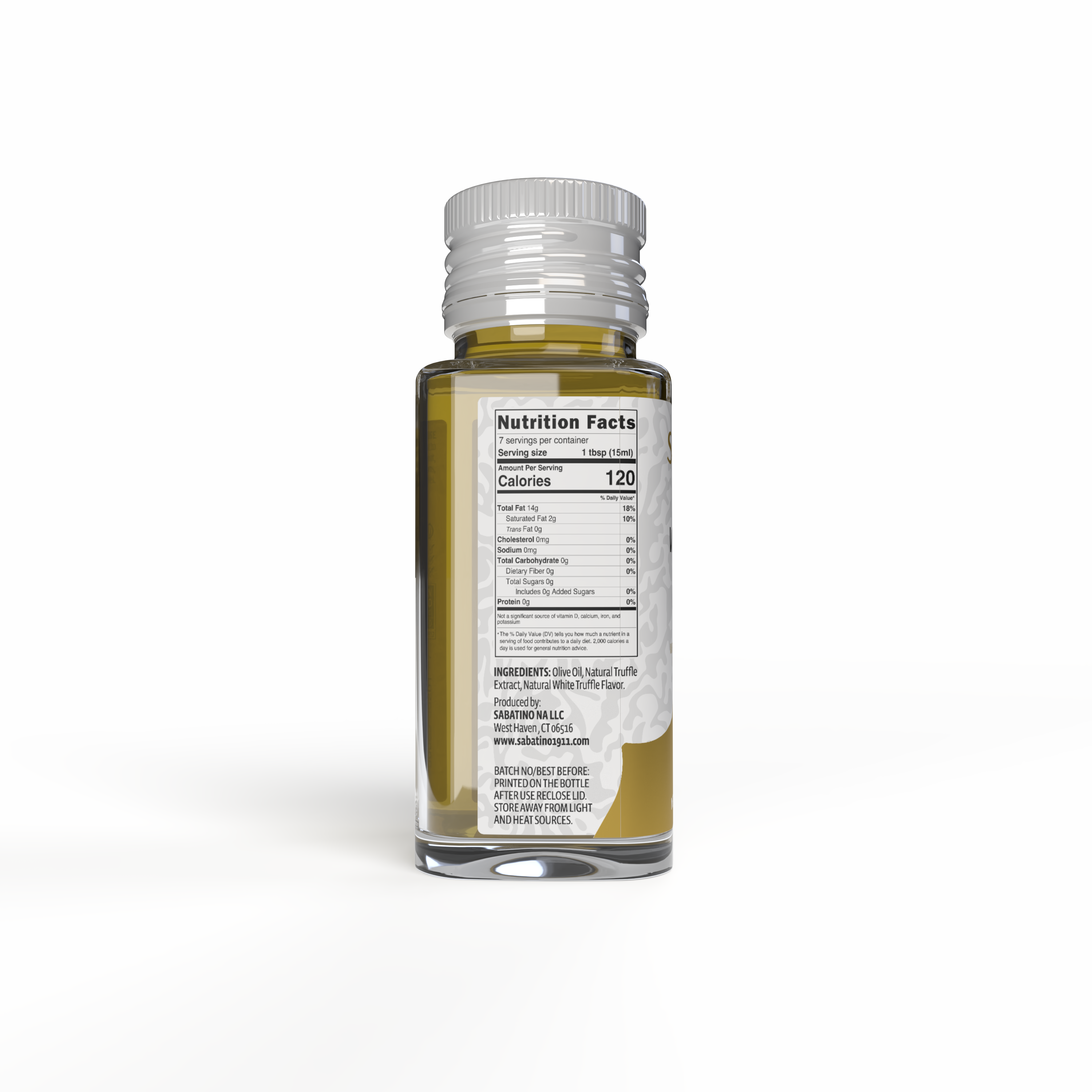 a bottle of liquid with a label