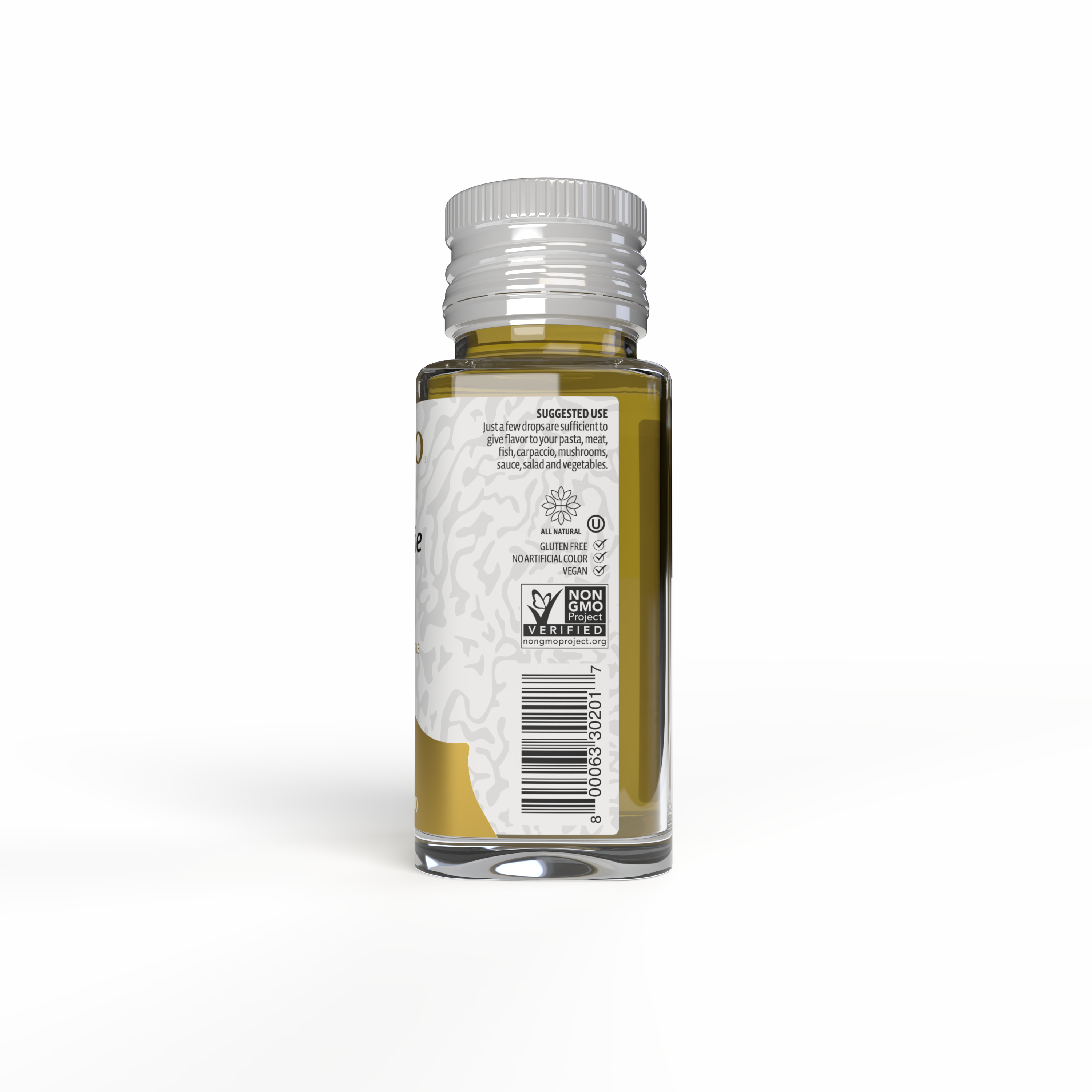 a bottle of liquid with a label