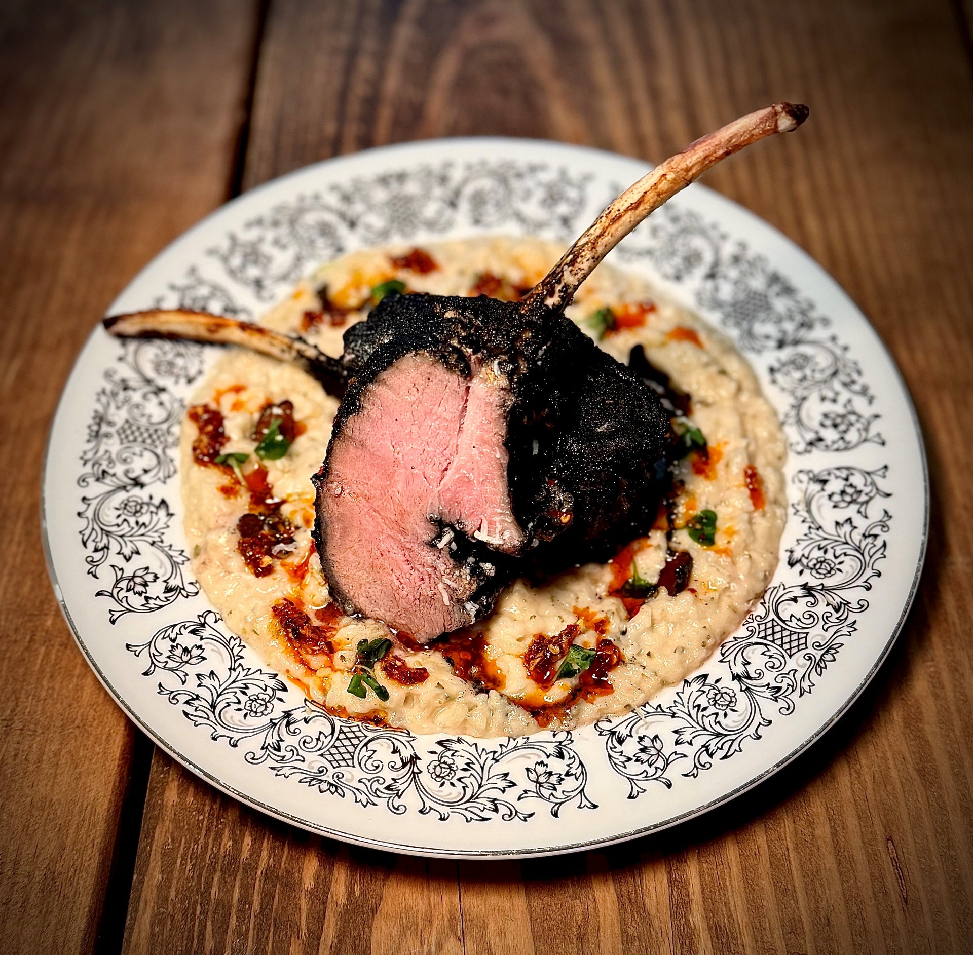 Black Truffle Encrusted Iberico Ribeye Rack